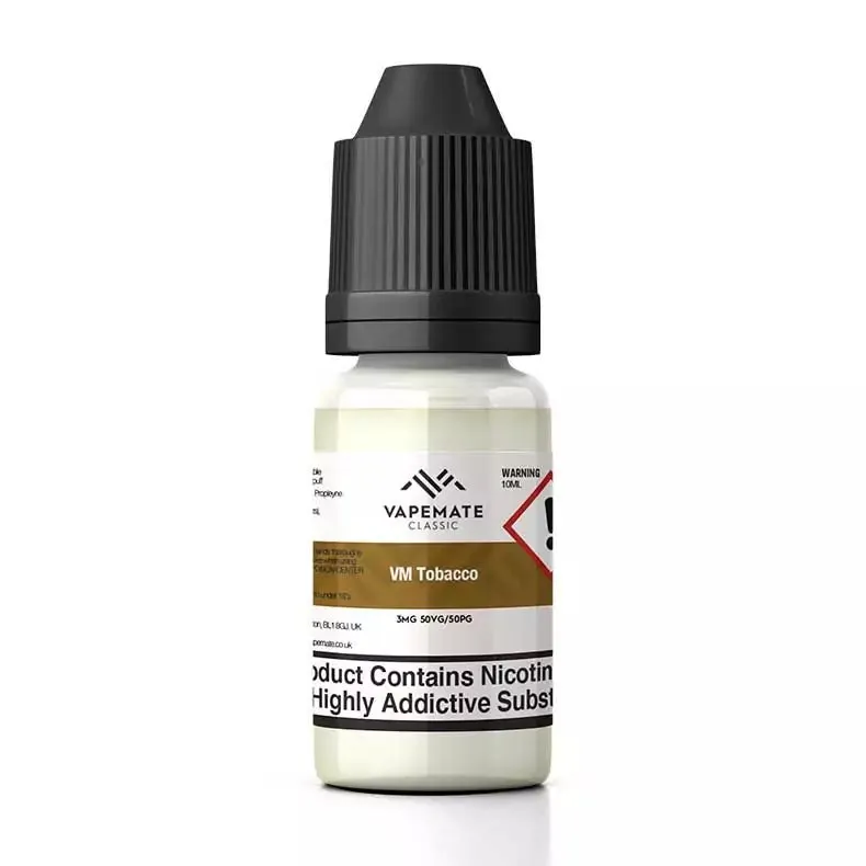 #1 Best Seller: VM Tobacco 10ml 50/50 E-Liquid By Vapemate - Pack of 10 & 20  Almost Sold Out!