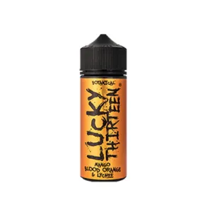 Affordable Luxury Lucky Thirteen Botanicals Mango, Blood Orange & Lychee 100ml Shortfill E-Liquid  Last Chance!