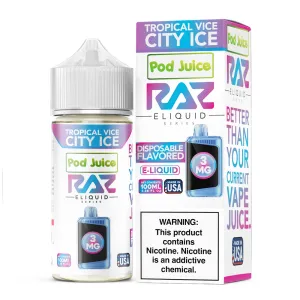 Affordable Luxury Pod Juice x RAZ - Tropical Vice City Ice - 100mL  Ends Soon!