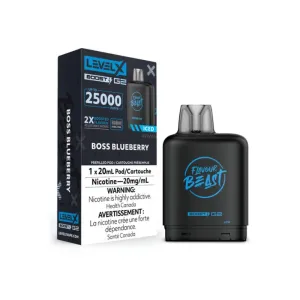 Doorbuster Level X Boost Flavour Beast G2 Pods - Boss Blueberry Iced, 25K Puffs  Limited Availability!