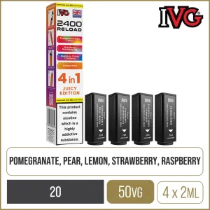 Editors Choice Juicy Edition IVG 2400 Reload 4 In 1 Pods 4 Pack  Last Chance!