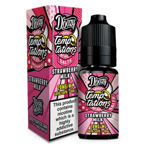 Editors Choice Strawberry Milk 10ml Nic Salt E-Liquid By Doozy Temptation  Stylish & Comfortable