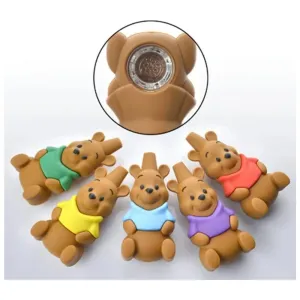 Exclusive Non branded (Hand Pipe)(5-Pack) SHP36 Brown Bear Silicone Hand Pipe (SAS)  Going Fast!