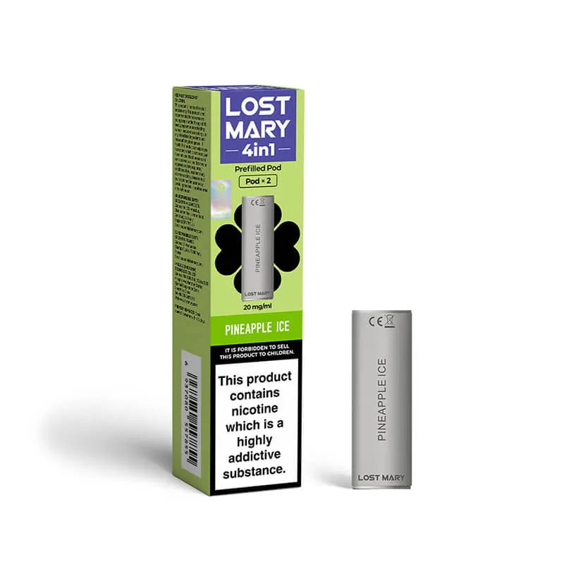 Final Few Lost Mary 4in1 Pineapple Ice Prefilled Vape Pods 20mg - 2 Pods  Going Fast!