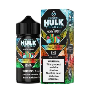 Hot Deal Frozen Sour Belts Straw-Melon Chew | Mighty Vapors Hulk Tears | 100mL  Limited Stock!