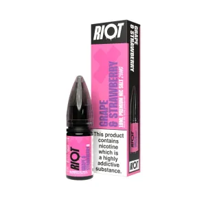Hot Deal Grape & Strawberry Nic Salt by Riot X  Limited Stock!