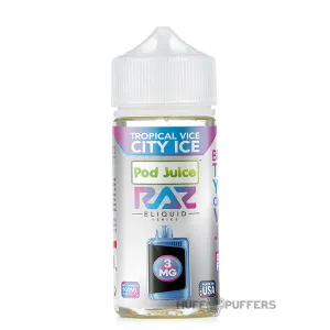 Hot Deal Pod Juice X Raz - Tropical Vice City Ice 100mL  Almost Gone!