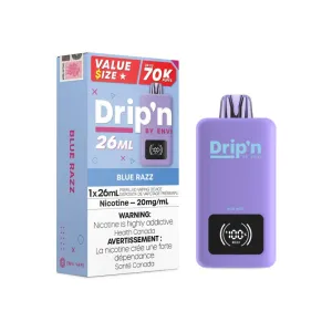 Insta-Worthy Drip'n 70K Disposable Vape - Blue Razz  Going Fast!