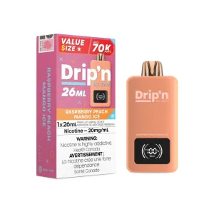 Insta-Worthy Drip'n 70K Disposable Vape - Raspberry Peach Mango Ice  Limited Release!