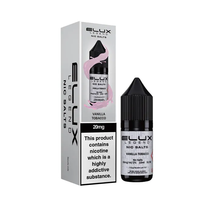 Insta-Worthy Vanilla Tobacco 10ml Nic Salt E-Liquid by Elux Legend  Last Chance!
