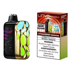 Luxury Feel Linvo Rave 60K Disposable Vape - Strawberry Banana  Limited Availability!