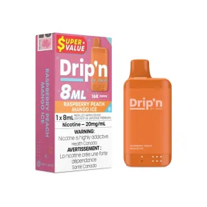 Premium Quality Drip'n 16K Disposable Vape - Raspberry Peach Mango Ice  Ends Soon!