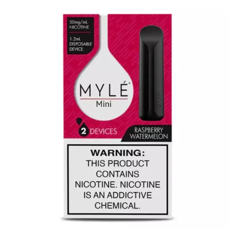 Premium Quality Myle Mini Disposable Pods 320 Puffs - 2 Pack Devices - Raspberry Watermelon  Going Fast!