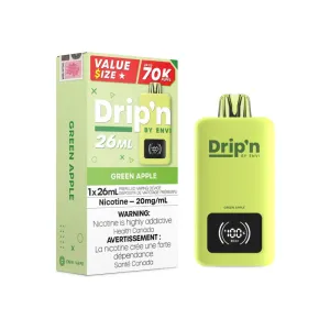 Top Rated Drip'n 70K Disposable Vape - Green Apple  Almost Gone!
