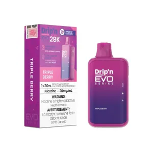 Trendy 2025 Envi Drip'n Evo 28K Disposable Vape - Triple Berry, 20ML  Almost Sold Out!