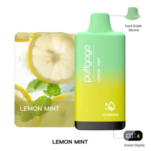 Trendy 2025 Puffgogo GO8000 Disposable 8000 Puffs - Lemon Mint  Last Few Pieces!