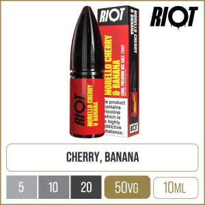 Trendy 2025 Riot X Morello Cherry & Banana E-Liquid 10ml  Going Fast!